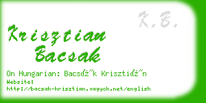 krisztian bacsak business card